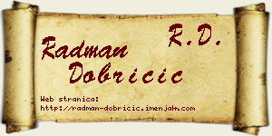 Radman Dobričić vizit kartica